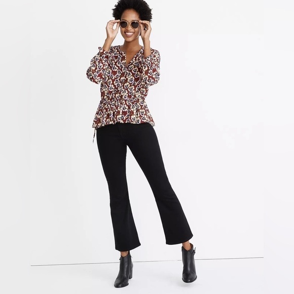 Madewell Floral Blouse in Burgundy and Cream - Picture 12 of 12